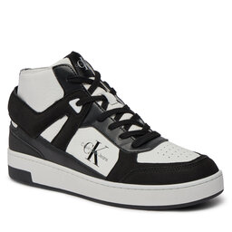 Calvin Klein Jeans Sneakersy Calvin Klein Jeans Basket Cupsole Mid Lth Ml Fad YM0YM00883 Bright White/Black 01W