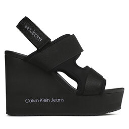 

Босоніжки Calvin Klein Jeans Wedge Sandal Webbing YW0YW01073 Black/Lavender Aura BEH, Чорний