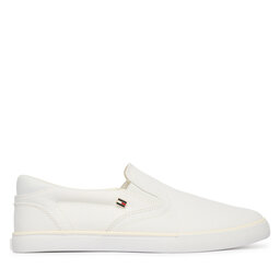 Tommy Hilfiger Sneakers aus Stoff Tommy Hilfiger Th Low Profile Slip On FW0FW09103 Weiß