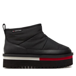 Tommy Jeans Hótaposó Tommy Jeans Tjw Nylon Flatform Boot Wl EN0EN02689 Fekete