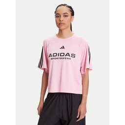 adidas adidas Marškinėliai Tiro x Common Goal Jacquard JL9213 Rožinė Loose Fit