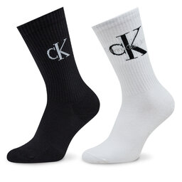 Calvin Klein Jeans Комплект 2 чифта дълги чорапи дамски Calvin Klein Jeans Sock 2P Scatter 701224133 White Combo 001