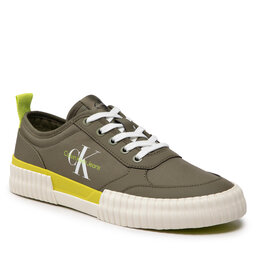 Calvin Klein Jeans Zapatillas Calvin Klein Jeans Skater Vulcanized Laceup Rcotton YM0YM00414 Burnt Olive LB6