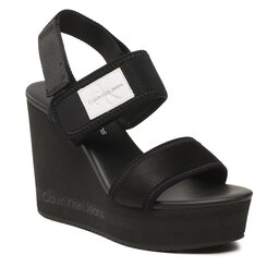 Calvin Klein Jeans Sandále Calvin Klein Jeans Wedge Sandal Badge YW0YW01028 Black BDS
