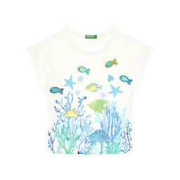 United Colors Of Benetton United Colors Of Benetton Majica 3I1XG10JH Écru Regular Fit