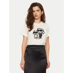KARL LAGERFELD KARL LAGERFELD Camiseta A1W17129 Écru Regular Fit