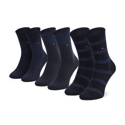 Tommy Hilfiger Комплект 3 чифта дълги чорапи дамски Tommy Hilfiger 701210532 Navy 002