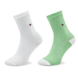 Tommy Hilfiger Set di 2 paia di calzini lunghi da donna Tommy Hilfiger 701222646 Light Green 004