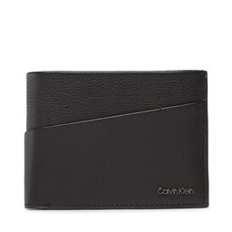 Calvin Klein Голям мъжки портфейл Calvin Klein Ck Diagonal Trifold 10cc W/Coin K50K510607 Ck Black BAX