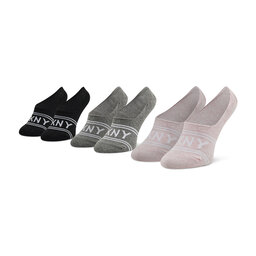 DKNY Set de 3 perechi de șosete scurte de damă DKNY Isabella S4_0009T_DKY Grey/Black/Pink