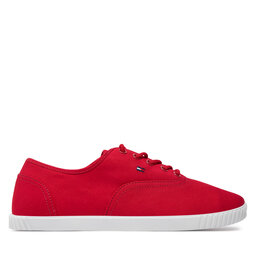 Tommy Hilfiger Гуменки Tommy Hilfiger Canvas Lace Up Sneaker FW0FW07805 Червен