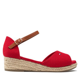Tommy Hilfiger Espadryle Tommy Hilfiger Rope Wedge Sandal T3A7-32185-0048 S Czerwony