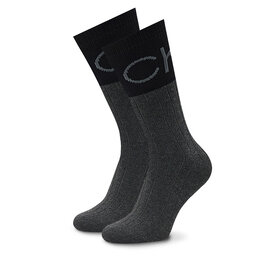

Набір 2 пар високих чоловічих шкарпеток Calvin Klein 701219839 Grey Melange 001, Чорний