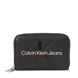 Calvin Klein Jeans Cartera de mujer Calvin Klein Jeans Sculpted Med Zip Around Mono K60K607229 Black With Rose 01F