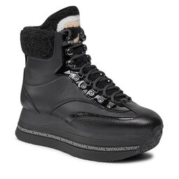 KARL LAGERFELD Sneakersy KARL LAGERFELD KL64963 Black Lthr & Suede Mono
