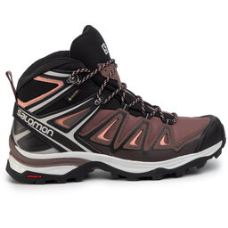 

Трекінгові черевики Salomon X Ultra 3 Mid Gtx W GORE-TEX 408144 25 W0 Peppercorn/Black/Coral Aimond, Коричневий