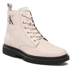 Calvin Klein Jeans Cizme Calvin Klein Jeans Lug Laceup Boot YM0YM00562 Eggshell 0GD
