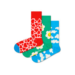 Happy Socks Σετ 3 ζευγάρια ψηλές κάλτσες unisex Happy Socks XFLO08-0200 Έγχρωμο