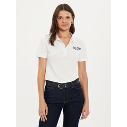 Tommy Hilfiger Tommy Hilfiger Polo Script WW0WW43624 Écru Slim Fit