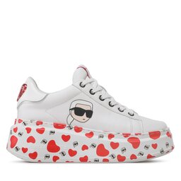 

Снікерcи KARL LAGERFELD KL96590 White Lthr w/Red, Бордовий