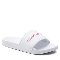 Calvin Klein Jeans Chanclas Calvin Klein Jeans Slide Bold Institutional YW0YW00720 White/Neon Pink 0LA