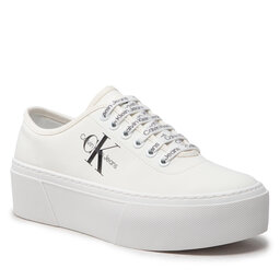 Calvin Klein Jeans Sportcipő Calvin Klein Jeans Cupsole Flatform Laceup Low Txt YW0YW00766 Bright White YAF