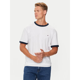 Tommy Jeans Tommy Jeans Marškinėliai Flag Ringer DM0DM19730 Balta Slim Fit