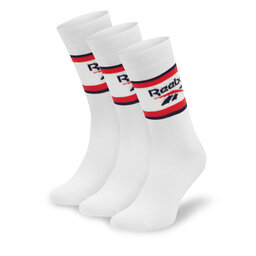 Reebok Σετ 3 ζευγάρια ψηλές κάλτσες unisex Reebok R0369-SS24 (3-pack) Λευκό