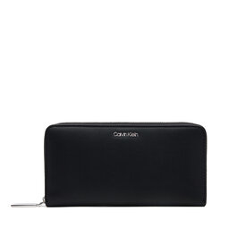 Calvin Klein Μεγάλο Πορτοφόλι Γυναικείο Calvin Klein Ck Must Large Zip Around Wallet K60K606698 Μαύρο