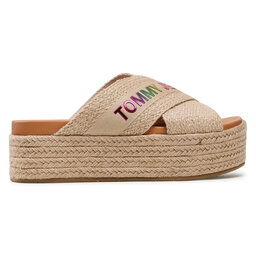 

Еспадрильї Tommy Jeans Rainbow Branding Mule Flatform EN0EN01313 Natural Rope 0F4, Бежевий