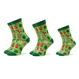 Rainbow Socks Set de 3 perechi de șosete medii unisex Rainbow Socks Xmas Balls Verde