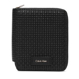 Calvin Klein Geldbörse Calvin Klein Embossed Woven Zip Billfold LV04D1112G Schwarz