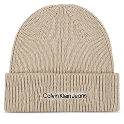 Calvin Klein Jeans Mütze Calvin Klein Jeans Institutional Patch Beanie K50K509895 Plaza Taupe PED