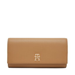 Tommy Hilfiger Duży Portfel Damski Tommy Hilfiger Th Legacy Flap Lrg Wallet AW0AW17267 Brązowy