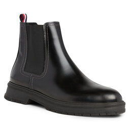 Tommy Hilfiger Sztyblety Tommy Hilfiger Hilfiger W Abrasivato Lth Chels FM0FM04675 Black BDS