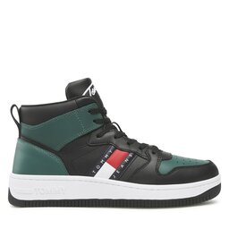 

Снікерcи Tommy Jeans Leather Mid Cut Basket EM0EM01076 Black/Dark Turf Green 0GN, Чорний