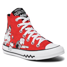 Converse Tygskor Converse Ctas Hi A02573C Signal Red/Black/White
