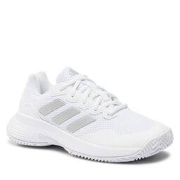 adidas Batai adidas Gamecourt 2.0 Tennis Shoes HQ8476 Cloud White/Silver Metallic/Cloud White