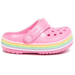

Шльопанці Crocs Crocband Rainbow Glitter Clg K 206151 Pink Lemonade, Рожевий