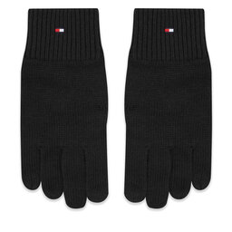 Tommy Hilfiger Guanti da uomo Tommy Hilfiger Essential Flag Knitted Gloves AM0AM11048 Black BDS