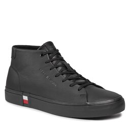 Tommy Hilfiger Tenisice Tommy Hilfiger Hi Vulc Leather Detail FM0FM05045 Black BDS