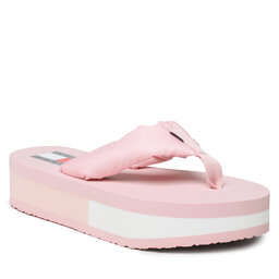 Tommy Jeans Čības uz pirksta Tommy Jeans Webbing Mid Beach Sndl Nw Strip EN0EN02114 Misty Pink TH2