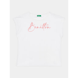 United Colors Of Benetton United Colors Of Benetton Póló 3I1XC10C0 Fehér Regular Fit