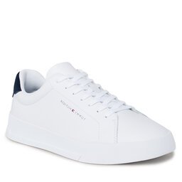 Tommy Hilfiger Sneakers Tommy Hilfiger Th Court Leather FM0FM04971 White/Desert Sky 0LE