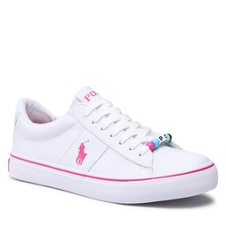 Polo Ralph Lauren Sneakers Polo Ralph Lauren Sayer RF104120 White Smooth/Pink w/ Pink PP & Beads