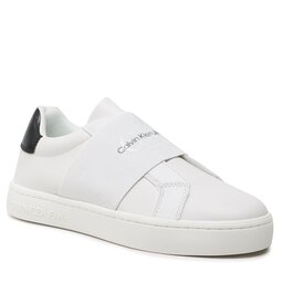 Calvin Klein Jeans Sneakersy Calvin Klein Jeans Casual Cupsole Elastic Lth YW0YW01021 Triple White 0K4