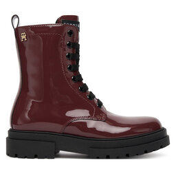 Tommy Hilfiger Schnürstiefeletten Tommy Hilfiger Lace-Up Bootie T4A5-34025-0775 S Dunkelrot
