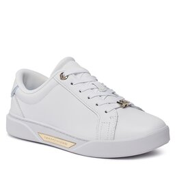 Tommy Hilfiger Sneakersy Tommy Hilfiger Golden Hw Court Sneaker FW0FW07702 White/Well Water 0K6