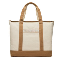 Tommy Hilfiger Torebka Tommy Hilfiger Th Summer Canvas Tote AW0AW17421 Beżowy