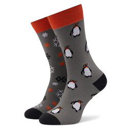 Funny Socks Augstas unisex zeķes Funny Socks Penguin SM1/09 Pelēks